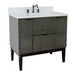 Bellaterra Home Paris 37" 2-Door 1-Drawer Linen Gray Freestanding Vanity Set With Ceramic Undermount Rectangular Sink and White Quartz Top - Luxe Vanity & Tub