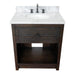 Bellaterra Home Plantation 31" 1-Drawer Brown Ash Freestanding Vanity Set With Ceramic Undermount Oval Sink and White Carrara Marble Top - Luxe Vanity & Tub