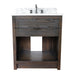 Bellaterra Home Plantation 31" 1-Drawer Brown Ash Freestanding Vanity Set With Ceramic Undermount Rectangular Sink and White Carrara Marble Top - Luxe Vanity & Tub