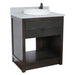 Bellaterra Home Plantation 31" 1-Drawer Brown Ash Freestanding Vanity Set With Ceramic Vessel Sink and Gray Granite Top - Luxe Vanity & Tub