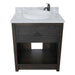 Bellaterra Home Plantation 31" 1-Drawer Brown Ash Freestanding Vanity Set With Ceramic Vessel Sink and White Carrara Marble Top - Luxe Vanity & Tub