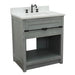 Bellaterra Home Plantation 31" 1-Drawer Gray Ash Freestanding Vanity Set With Ceramic Undermount Rectangular Sink and White Quartz Top - Luxe Vanity & Tub