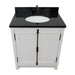 Bellaterra Home Plantation 31" 2-Door Glacier Ash Freestanding Vanity Set With Ceramic Undermount Oval Sink and Black Galaxy Top - Luxe Vanity & Tub