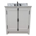 Bellaterra Home Plantation 31" 2-Door Glacier Ash Freestanding Vanity Set With Ceramic Undermount Oval Sink and White Carrara Marble Top - Luxe Vanity & Tub