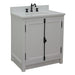 Bellaterra Home Plantation 31" 2-Door Glacier Ash Freestanding Vanity Set With Ceramic Undermount Oval Sink and White Quartz Top - Luxe Vanity & Tub