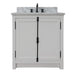 Bellaterra Home Plantation 31" 2-Door Glacier Ash Freestanding Vanity Set With Ceramic Undermount Rectangular Sink and White Carrara Marble Top - Luxe Vanity & Tub