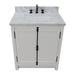 Bellaterra Home Plantation 31" 2-Door Glacier Ash Freestanding Vanity Set With Ceramic Undermount Rectangular Sink and White Carrara Marble Top - Luxe Vanity & Tub