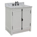 Bellaterra Home Plantation 31" 2-Door Glacier Ash Freestanding Vanity Set With Ceramic Undermount Rectangular Sink and White Carrara Marble Top - Luxe Vanity & Tub