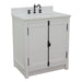 Bellaterra Home Plantation 31" 2-Door Glacier Ash Freestanding Vanity Set With Ceramic Undermount Rectangular Sink and White Quartz Top - Luxe Vanity & Tub