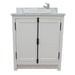 Bellaterra Home Plantation 31" 2-Door Glacier Ash Freestanding Vanity Set With Ceramic Vessel Sink and White Carrara Marble Top - Luxe Vanity & Tub