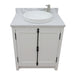 Bellaterra Home Plantation 31" 2-Door Glacier Ash Freestanding Vanity Set With Ceramic Vessel Sink and White Carrara Marble Top - Luxe Vanity & Tub