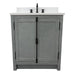 Bellaterra Home Plantation 31" 2-Door Gray Ash Freestanding Vanity Set With Ceramic Undermount Rectangular Sink and White Quartz Top - Luxe Vanity & Tub