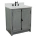 Bellaterra Home Plantation 31" 2-Door Gray Ash Freestanding Vanity Set With Ceramic Undermount Rectangular Sink and White Quartz Top - Luxe Vanity & Tub