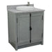 Bellaterra Home Plantation 31" 2-Door Gray Ash Freestanding Vanity Set With Ceramic Vessel Sink and Gray Granite Top - Luxe Vanity & Tub