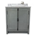 Bellaterra Home Plantation 31" 2-Door Gray Ash Freestanding Vanity Set With Ceramic Vessel Sink and White Carrara Marble Top - Luxe Vanity & Tub