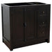 Bellaterra Home Plantation 36" 2-Door 3-Drawer Brown Ash Freestanding Vanity Base With Left Offset