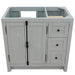 Bellaterra Home Plantation 36" 2-Door 3-Drawer Gray Ash Freestanding Vanity Base With Left Offset - Luxe Vanity & Tub