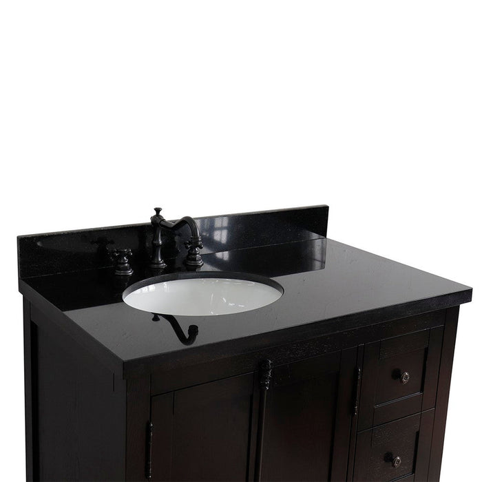 Bellaterra Home Plantation 37" 2-Door 3-Drawer Brown Ash Freestanding Vanity Set - Luxe Vanity & Tub