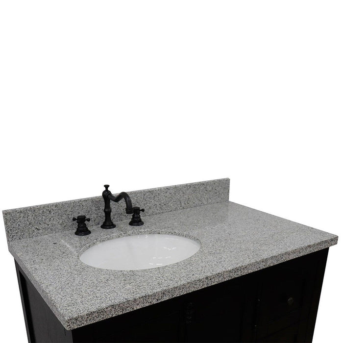 Bellaterra Home Plantation 37" 2-Door 3-Drawer Brown Ash Freestanding Vanity Set - Luxe Vanity & Tub