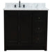 Bellaterra Home Plantation 37" 2-Door 3-Drawer Brown Ash Freestanding Vanity Set - Luxe Vanity & Tub