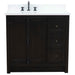 Bellaterra Home Plantation 37" 2-Door 3-Drawer Brown Ash Freestanding Vanity Set - Luxe Vanity & Tub