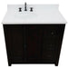 Bellaterra Home Plantation 37" 2-Door 3-Drawer Brown Ash Freestanding Vanity Set - Luxe Vanity & Tub