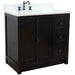 Bellaterra Home Plantation 37" 2-Door 3-Drawer Brown Ash Freestanding Vanity Set - Luxe Vanity & Tub