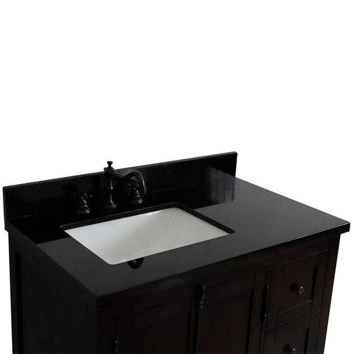 Bellaterra Home Plantation 37" 2-Door 3-Drawer Brown Ash Freestanding Vanity Set - Luxe Vanity & Tub