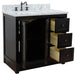 Bellaterra Home Plantation 37" 2-Door 3-Drawer Brown Ash Freestanding Vanity Set - Luxe Vanity & Tub