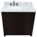 Bellaterra Home Plantation 37" 2-Door 3-Drawer Brown Ash Freestanding Vanity Set - Luxe Vanity & Tub