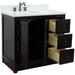 Bellaterra Home Plantation 37" 2-Door 3-Drawer Brown Ash Freestanding Vanity Set - Luxe Vanity & Tub