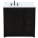 Bellaterra Home Plantation 37" 2-Door 3-Drawer Brown Ash Freestanding Vanity Set - Luxe Vanity & Tub