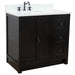 Bellaterra Home Plantation 37" 2-Door 3-Drawer Brown Ash Freestanding Vanity Set - Luxe Vanity & Tub