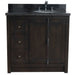 Bellaterra Home Plantation 37" 2-Door 3-Drawer Brown Ash Freestanding Vanity Set - Luxe Vanity & Tub