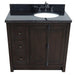 Bellaterra Home Plantation 37" 2-Door 3-Drawer Brown Ash Freestanding Vanity Set - Luxe Vanity & Tub