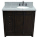 Bellaterra Home Plantation 37" 2-Door 3-Drawer Brown Ash Freestanding Vanity Set - Luxe Vanity & Tub