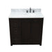 Bellaterra Home Plantation 37" 2-Door 3-Drawer Brown Ash Freestanding Vanity Set - Luxe Vanity & Tub