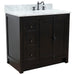 Bellaterra Home Plantation 37" 2-Door 3-Drawer Brown Ash Freestanding Vanity Set - Luxe Vanity & Tub