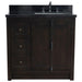 Bellaterra Home Plantation 37" 2-Door 3-Drawer Brown Ash Freestanding Vanity Set - Luxe Vanity & Tub