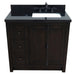 Bellaterra Home Plantation 37" 2-Door 3-Drawer Brown Ash Freestanding Vanity Set - Luxe Vanity & Tub