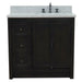 Bellaterra Home Plantation 37" 2-Door 3-Drawer Brown Ash Freestanding Vanity Set - Luxe Vanity & Tub