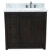 Bellaterra Home Plantation 37" 2-Door 3-Drawer Brown Ash Freestanding Vanity Set - Luxe Vanity & Tub