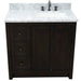 Bellaterra Home Plantation 37" 2-Door 3-Drawer Brown Ash Freestanding Vanity Set - Luxe Vanity & Tub