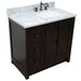 Bellaterra Home Plantation 37" 2-Door 3-Drawer Brown Ash Freestanding Vanity Set - Luxe Vanity & Tub