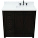 Bellaterra Home Plantation 37" 2-Door 3-Drawer Brown Ash Freestanding Vanity Set - Luxe Vanity & Tub