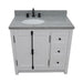 Bellaterra Home Plantation 37" 2-Door 3-Drawer Glacier Ash Freestanding Vanity Set - Luxe Vanity & Tub