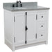 Bellaterra Home Plantation 37" 2-Door 3-Drawer Glacier Ash Freestanding Vanity Set - Luxe Vanity & Tub