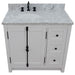 Bellaterra Home Plantation 37" 2-Door 3-Drawer Glacier Ash Freestanding Vanity Set - Luxe Vanity & Tub