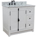 Bellaterra Home Plantation 37" 2-Door 3-Drawer Glacier Ash Freestanding Vanity Set - Luxe Vanity & Tub