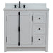 Bellaterra Home Plantation 37" 2-Door 3-Drawer Glacier Ash Freestanding Vanity Set - Luxe Vanity & Tub